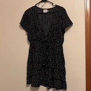 Light weight black pokadot dress